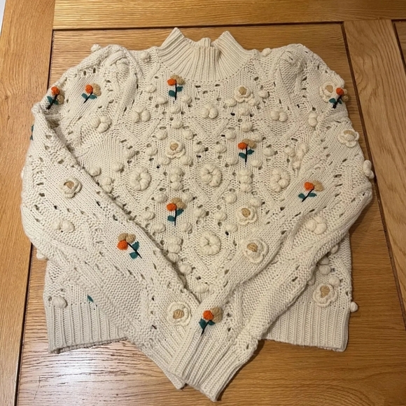 ***SOLD*** LIMITED EDITION -  Handcrafted  Zara Embroidered Sweater - Picture 1 of 3